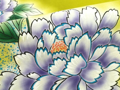平和屋着物＊夏物 世界的ファッションデザイナー　山本寛斎　kansaiブランド 浴衣 反物 着尺 牡丹 綿 逸品 未使用 DABH2121zzz