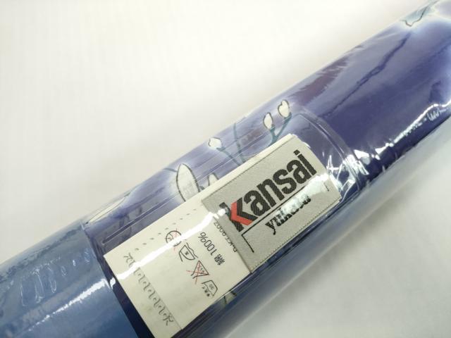 平和屋着物＊夏物 世界的ファッションデザイナー　山本寛斎　kansaiブランド 浴衣 反物 着尺 草花文 綿 逸品 未使用 DABH2124zzz