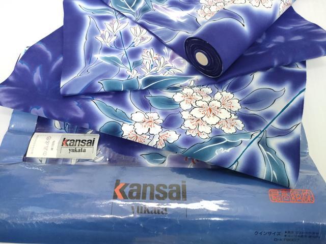 平和屋着物＊夏物 世界的ファッションデザイナー　山本寛斎　kansaiブランド 浴衣 反物 着尺 草花文 綿 逸品 未使用 DABH2124zzz