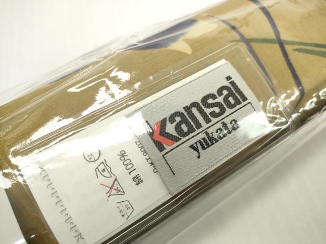 平和屋着物＊夏物 世界的ファッションデザイナー　山本寛斎　kansaiブランド 浴衣 反物 着尺 草花文 綿 逸品 未使用 DABH2125zzz