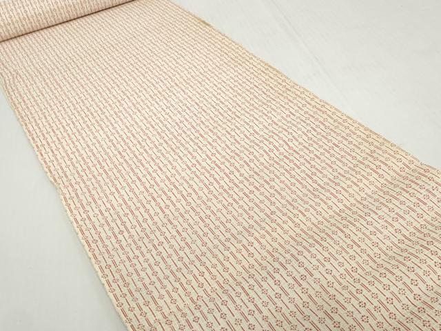 平和屋着物＊夏物　小紋　反物　着尺　絹紅梅　花間道　綿絹　逸品　未使用　DABH2131zzz