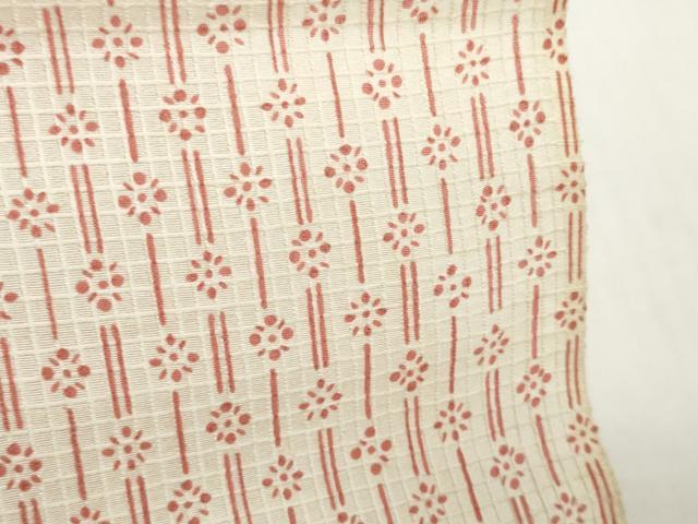 平和屋着物＊夏物　小紋　反物　着尺　絹紅梅　花間道　綿絹　逸品　未使用　DABH2131zzz
