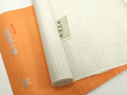 平和屋着物＊夏物　湖東琵琶上布　反物　着尺　絣文様　綿麻　逸品　未使用　DABH2134zzz
