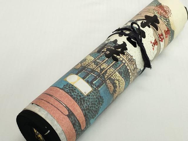 平和屋着物＊夏物　黒紋付　黒反物　着尺　絽　五泉　本泥染黒　逸品　未使用　DABH2142zzz