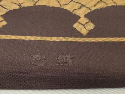 平和屋着物▼西陣　名古屋帯　帯反物　洋花文　証紙付き　逸品　DABH2157zzz