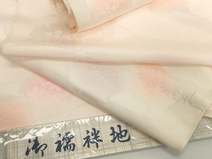 平和屋着物▼長襦袢　反物　着尺　雪輪芝地紋　逸品　未使用　DABH2163zzz