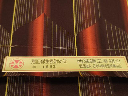 平和屋着物▼西陣　羽織・コート　雨コート　反物　羽尺　間道　防水　逸品　未使用　DABH2180zzz