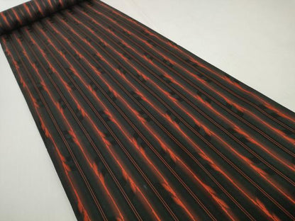 平和屋着物▼羽織・コート　雨コート　反物　羽尺　間道　黒地　防水　逸品　未使用　DABH2183zzz