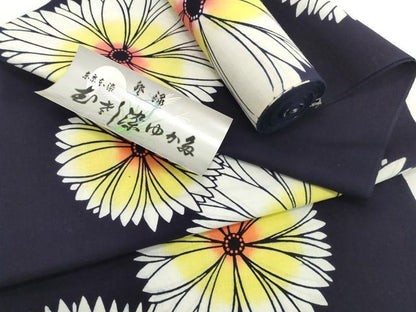 平和屋着物＊夏物　浴衣　反物　着尺　東京本染　注染　舞花文　綿　未使用　DABH2227zzz