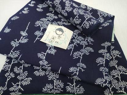 平和屋着物＊夏物　竺仙鑑製　浴衣　反物　着尺　三勝染　注染　菊　証紙付き　綿　逸品　未使用　DABH2228zzz