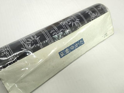 平和屋着物＊夏物　浴衣　反物　着尺　綿絽　笹竹文　コーマ糸使用　綿　逸品　未使用　DABH2229zzz