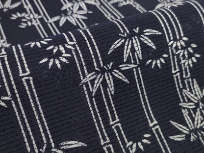 平和屋着物＊夏物　浴衣　反物　着尺　綿絽　笹竹文　コーマ糸使用　綿　逸品　未使用　DABH2229zzz