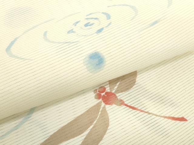 平和屋着物＊夏物　浴衣　反物　着尺　綿絽　水面に蜻蛉　綿　逸品　未使用　DABH2256zzz