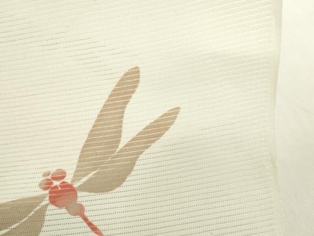 平和屋着物＊夏物　浴衣　反物　着尺　綿絽　水面に蜻蛉　綿　逸品　未使用　DABH2256zzz