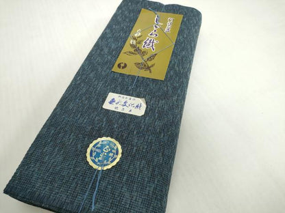 平和屋着物＊夏物　阿波しじら織　浴衣　反物　着尺　正藍　霞文　証紙付き　綿　逸品　未使用　DABH2257zzz