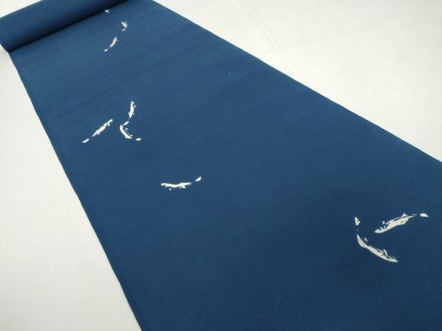 平和屋着物＊夏物　浴衣　反物　着尺　魚 さかな　綿　逸品　未使用　DABH2258zzz