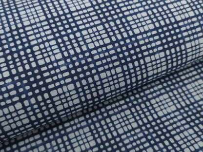 平和屋着物＊夏物　男性　浴衣　反物　着尺　田中実コレクション　両面染　市松×格子　綿　逸品　未使用　DABH2264zzz