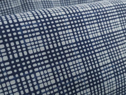 平和屋着物＊夏物　男性　浴衣　反物　着尺　田中実コレクション　両面染　市松×格子　綿　逸品　未使用　DABH2264zzz