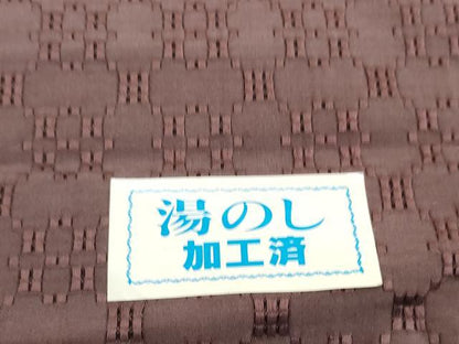 平和屋着物●色無地　反物　着尺　花織　風韻道　黒鳶色　上代33万　証紙付き　逸品　未使用　DABH2322zzz