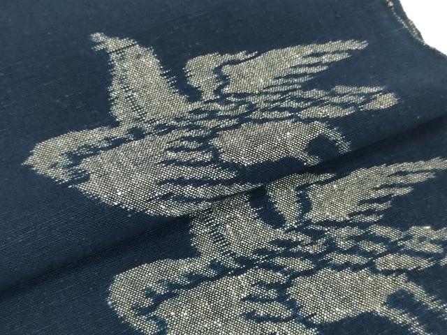 平和屋着物●久留米絣　反物　着尺　飛鳥文　中尾公子作　証紙付き　綿　逸品　未使用　DABH2328zzz