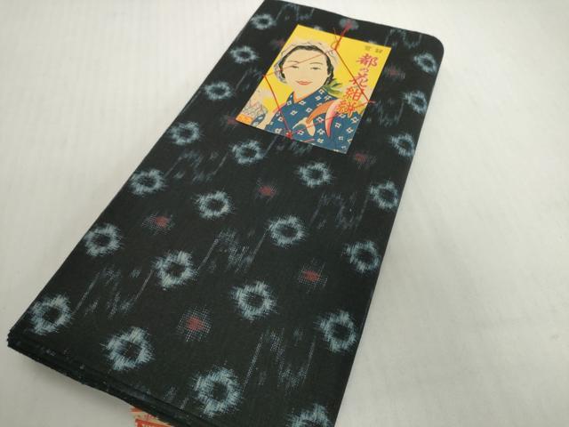 平和屋着物●都の花 紺絣　反物　着尺　堅牢染　絣絵　証紙付き　綿　逸品　未使用　DABH2334zzz