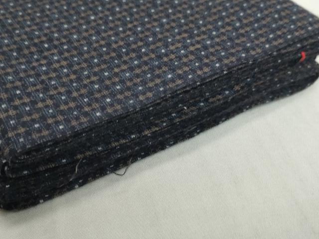 平和屋着物▼都の花 銘仙　小紋　反物　着尺　抽象文様　綿　逸品　未使用　DABH2341zzz
