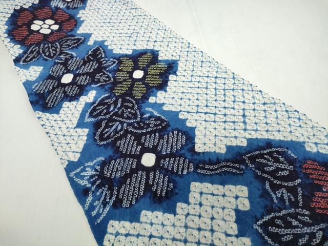 平和屋着物＊夏物　名門　藤娘きぬたや・有松鳴海絞り　浴衣　反物　着尺　花繋ぎ　綿　逸品　未使用　DABH2349zzz