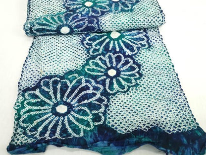平和屋着物＊夏物　有松鳴海絞り　浴衣　反物　着尺　花繋ぎ　綿　逸品　未使用　DABH2350zzz