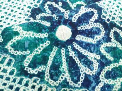 平和屋着物＊夏物　有松鳴海絞り　浴衣　反物　着尺　花繋ぎ　綿　逸品　未使用　DABH2350zzz