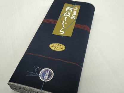 平和屋着物＊夏物　阿波しじら織　浴衣　反物　着尺　正藍　縞　証紙付き　綿　逸品　未使用　DABH2360zzz