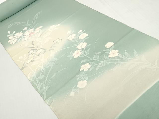 平和屋着物＊夏物　付下げ　反物　着尺　絽　刺繍　草花文　逸品　未使用　DABG6437zzz