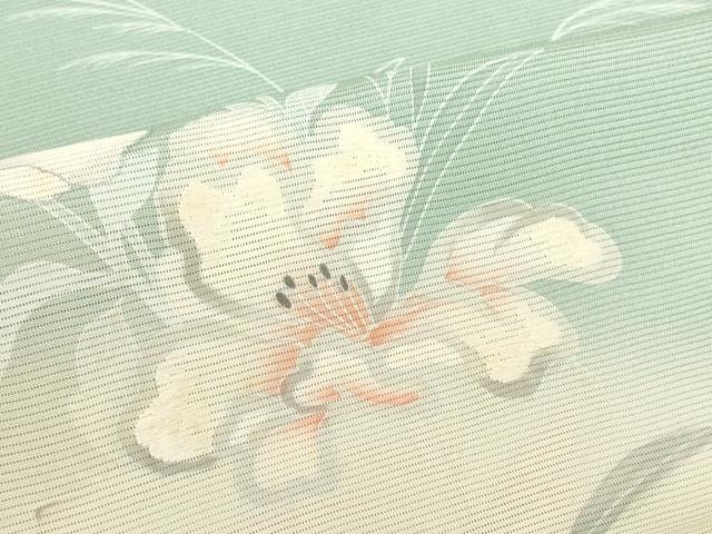 平和屋着物＊夏物　付下げ　反物　着尺　絽　刺繍　草花文　逸品　未使用　DABG6437zzz