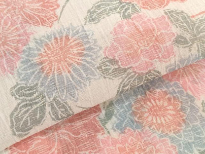 平和屋着物＊夏物　小千谷ちぢみ　反物　着尺　霞花尽くし　証紙付き　麻　逸品　未使用　DABH2364zzz