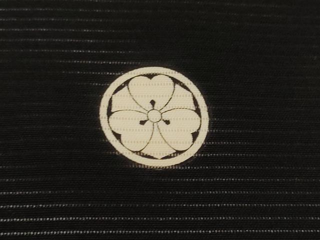 平和屋着物＊夏物　黒紋付　黒反物　着尺　絽　五泉　草木三度染　純黒　逸品　未使用　DABH2373zzz