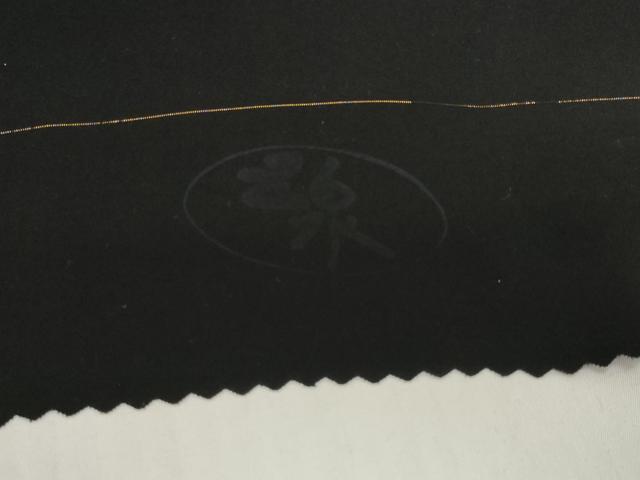 平和屋着物＊夏物　黒紋付　黒反物　着尺　絽　五泉　草木三度染　純黒　逸品　未使用　DABH2373zzz