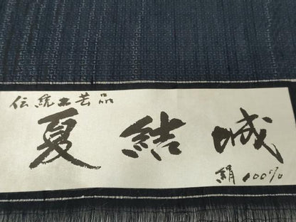 平和屋着物＊夏物　夏結城　反物　着尺　100亀甲　流線文　証紙付き　逸品　未使用　DABH2374zzz