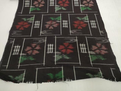 平和屋着物●久留米絣　反物　着尺　市松花文　綿　逸品　未使用　DABH2391zzz