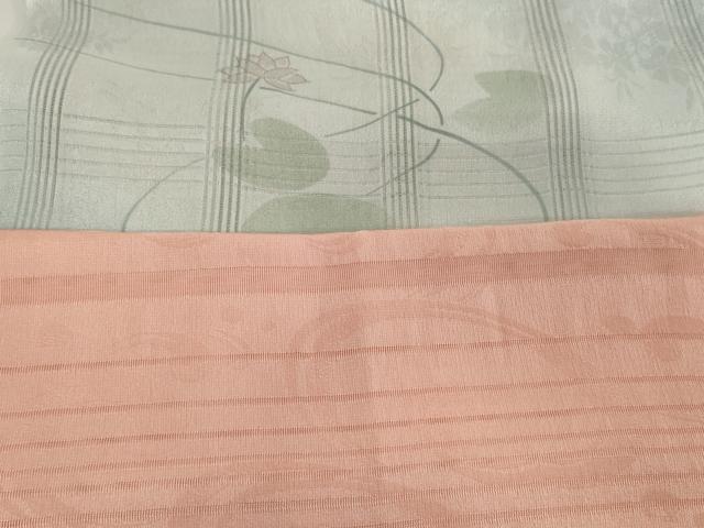 平和屋着物＊夏物　螺鈿作家　甲斐泰造　和装小物　帯揚げ10枚セット　絽 縦絽 絽縮緬　桔梗地紋 芝 蓮　金銀彩　逸品　DABH2425zzz