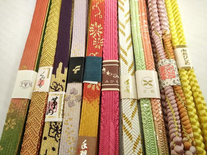平和屋着物●和装小物　帯締め10本セット　礼装用　手組紐　高麗組　笹浪組　金糸　逸品　未使用　DABH2504zzz