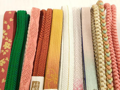 平和屋着物●和装小物　帯締め10本セット　礼装用　手組紐　高麗組　笹浪組　めいくやまと　逸品　未使用　DABH2505zzz