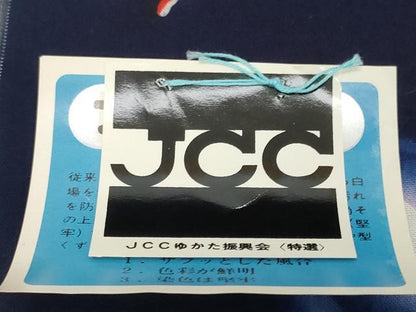 平和屋着物＊夏物　浴衣　反物　着尺　注染　舞蝶文　コーマ糸使用　綿　逸品　未使用　DABH2514zzz