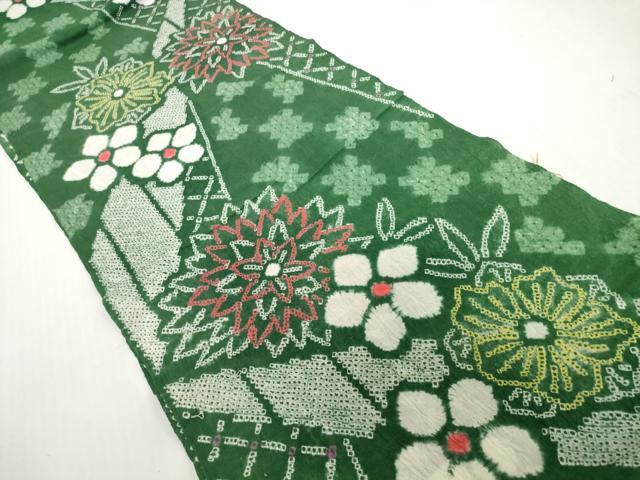 平和屋着物＊夏物　有松鳴海絞り　浴衣　着尺　草花文　綿　逸品　未使用　DABH2527zzz