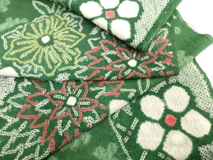 平和屋着物＊夏物　有松鳴海絞り　浴衣　着尺　草花文　綿　逸品　未使用　DABH2527zzz
