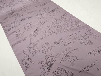 平和屋着物●長襦袢　反物　着尺　鳥獣戯画　逸品　未使用　DABH2540zzz
