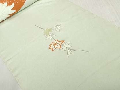 平和屋着物▼付下げ　反物　着尺　八掛付き　駒刺繍　楓花文　金彩　逸品　未使用　DABH2553zzz