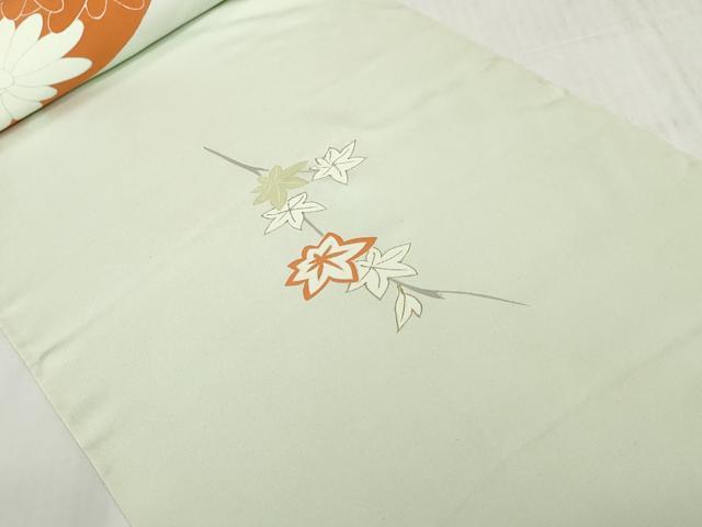 平和屋着物▼付下げ　反物　着尺　八掛付き　駒刺繍　楓花文　金彩　逸品　未使用　DABH2553zzz