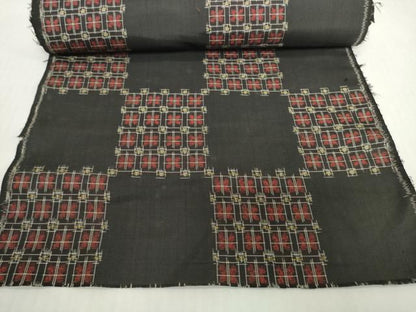 平和屋着物▼本場村山大島紬　解き反物　着尺　市松文様　逸品　DABH2557zzz