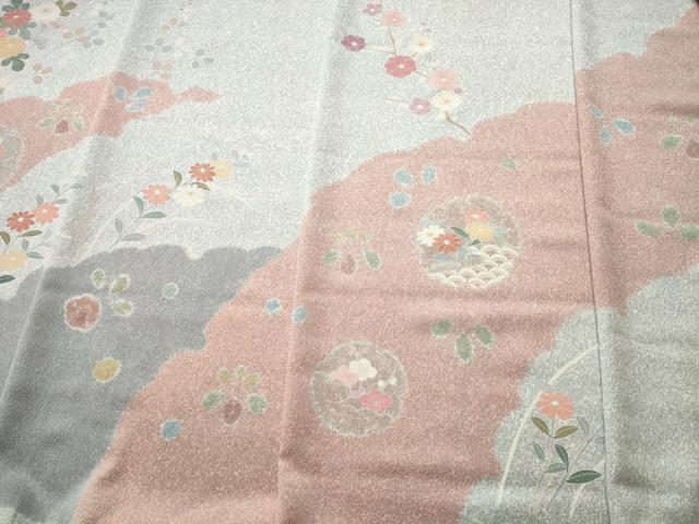 平和屋着物●付下げ　反物　着尺　雪輪花文　上代53万　逸品　未使用　DABH2584zzz
