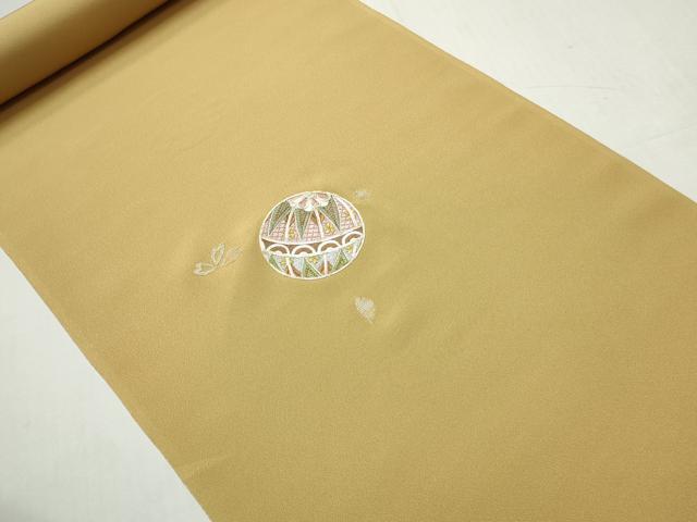 平和屋着物●付下げ　反物　着尺　共八掛付き　駒刺繍　総刺繍　手毬花文　逸品　未使用　DABH2586zzz