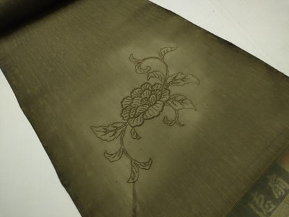 平和屋着物●国際的伝統工芸作家 十二代・藤林徳扇 苑寿 中国三大刺繍 相良総刺繍 付下げ 反物 着尺 紬地 花唐草 逸品 未使用 DABH2589zzz